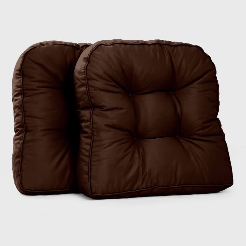 Two Deep brown Piece of Garden Waterproof Chair Cushions are waterproof and durable | Rulaer