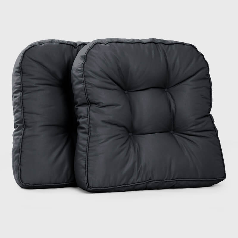 Two Deep gray Piece of Garden Waterproof Chair Cushions are waterproof and durable | Rulaer