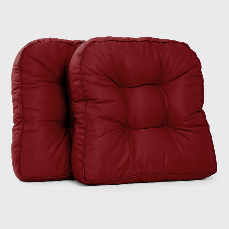 Two Red Piece of Garden Waterproof Chair Cushions are waterproof and durable | Rulaer