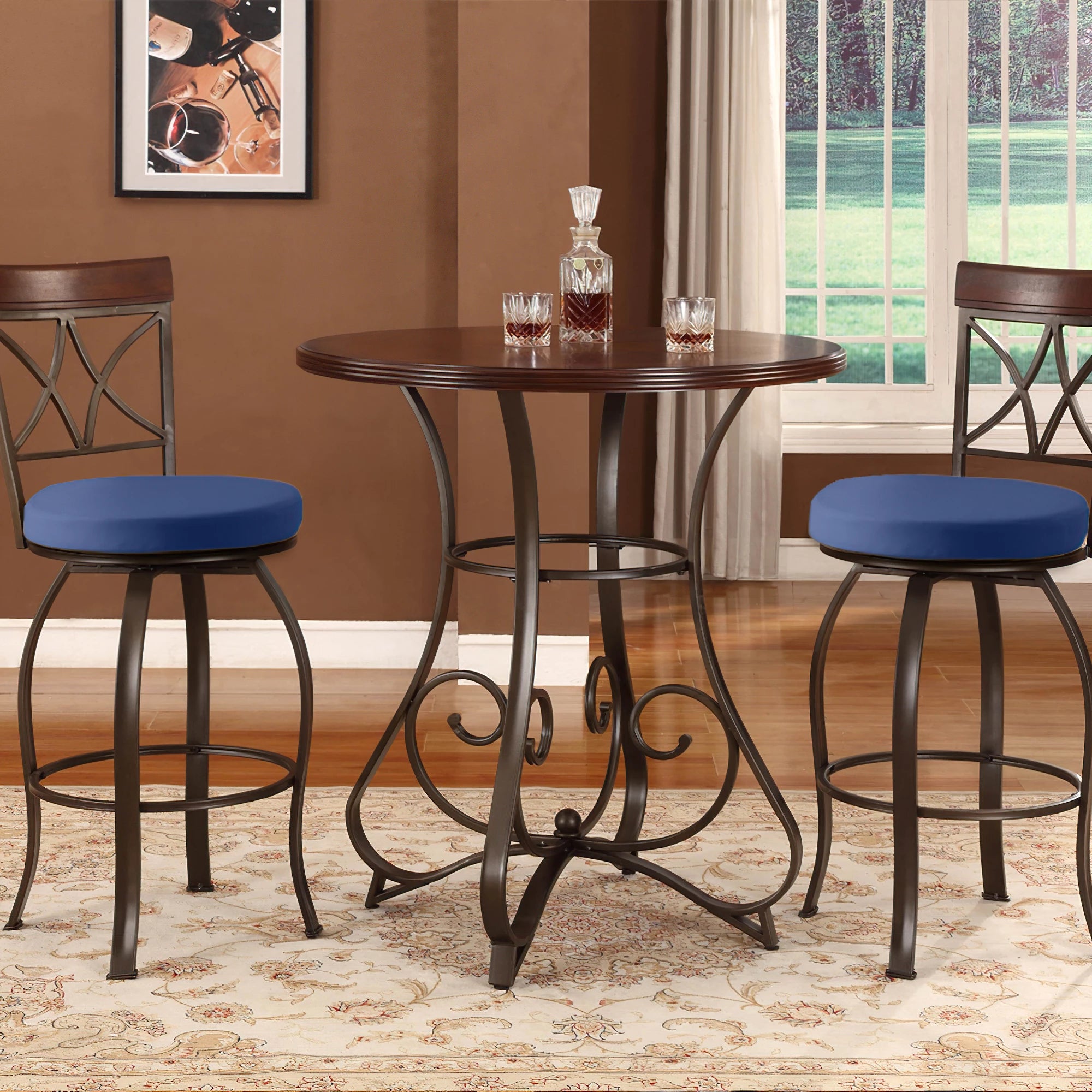 Rulaer® Waterproof Bistro Round Chair Cushion With Ties - Rulaer