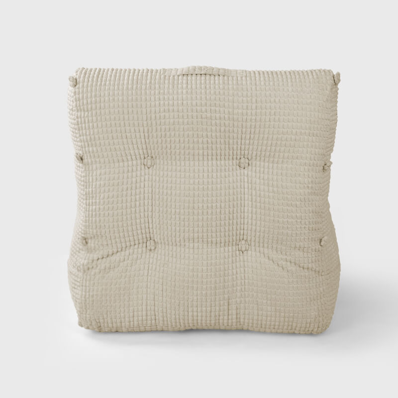 White Bedroom Headboard Back Cushion is made of corn kernel corduroy which make it has special texture. | Rulaer cushion