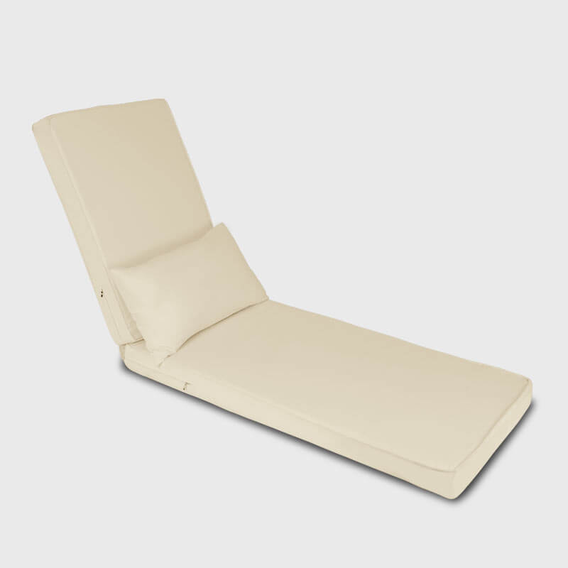 White Outdoor Waterproof Chaise Lounge Cushion is used in patio chaise lounge chair | Rulaer cushion