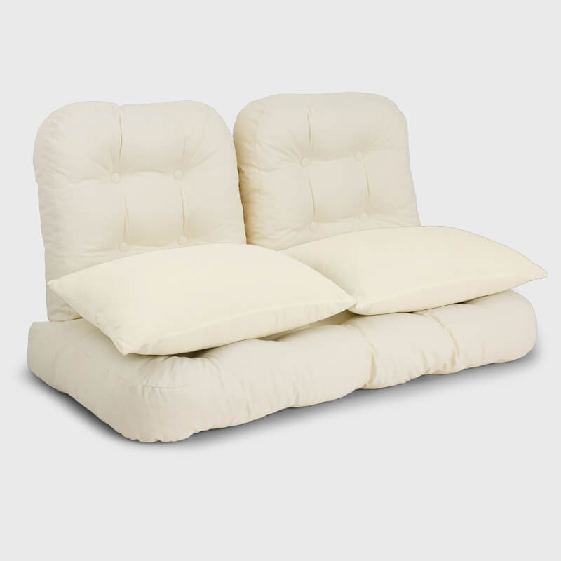 Ivory Patio Wicker Loveseat Cushion Sets are made of premium fabric with colorful fabrics | Rulaer cushion