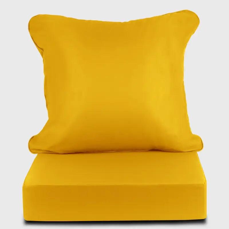 Yellow Indoor or Outdoor Deep Seat Cushion is well decorated with your indoor home furniture | Rulaercushion