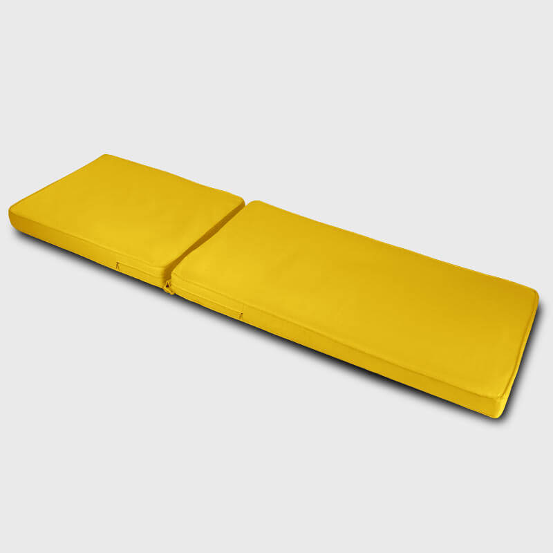 Yellow Outdoor Waterproof Chaise Lounge Cushion is made of premium fabric | Rulaer cushion