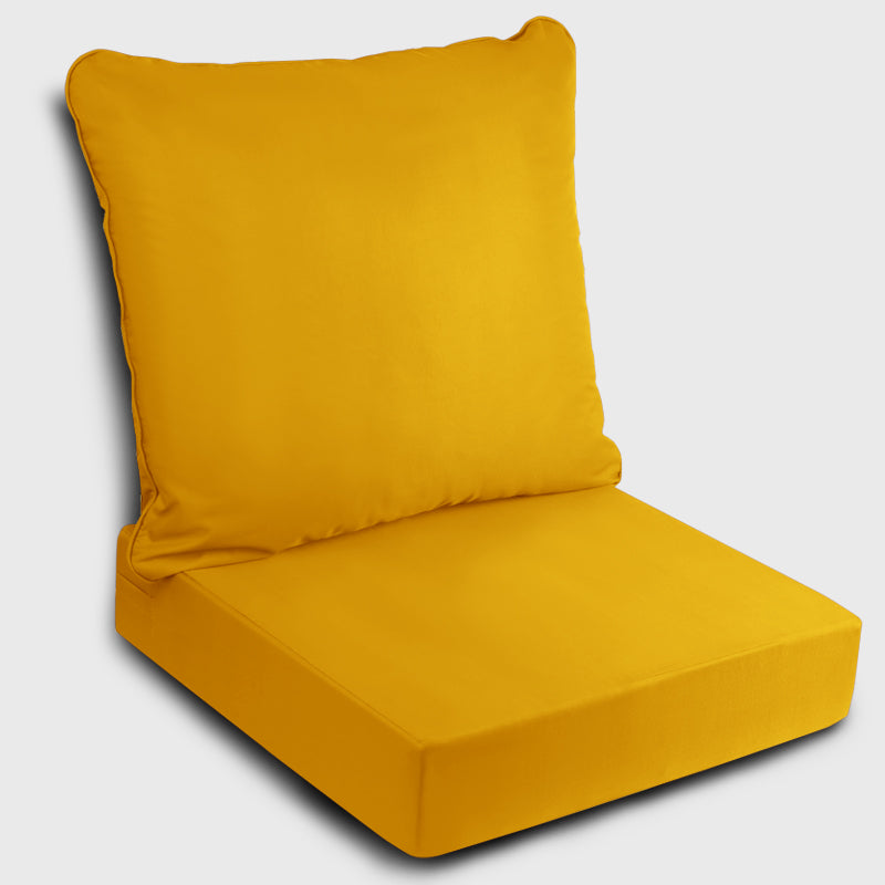 Yellow Indoor or Outdoor Deep Seat Cushion is well decorated with your outdoor garden chair Rulaer