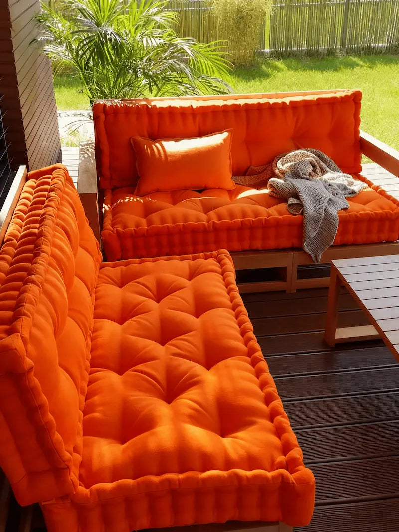 indoor custom tufted bench cushions