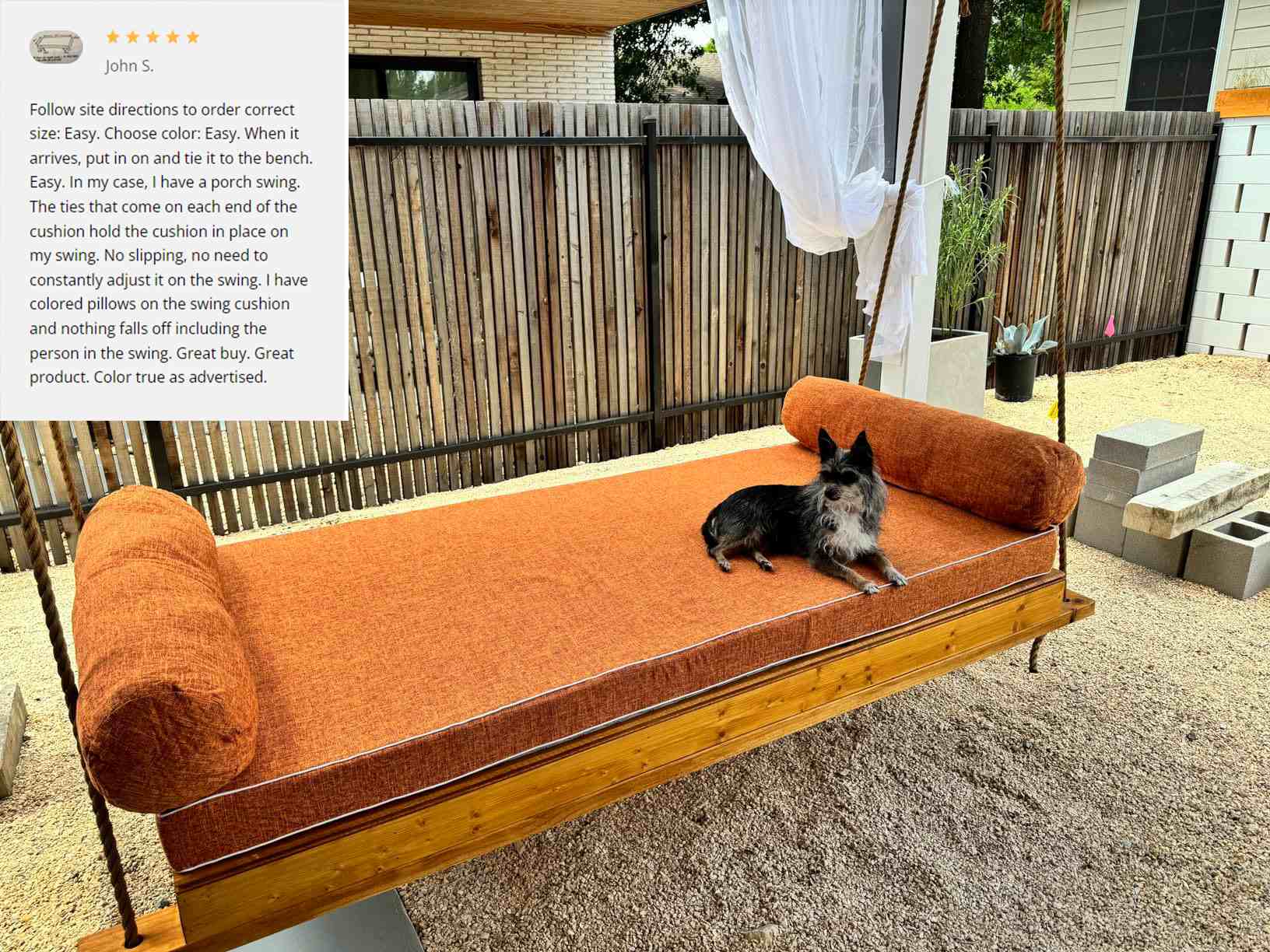 outdoor customized bench cushion dog orange custom review